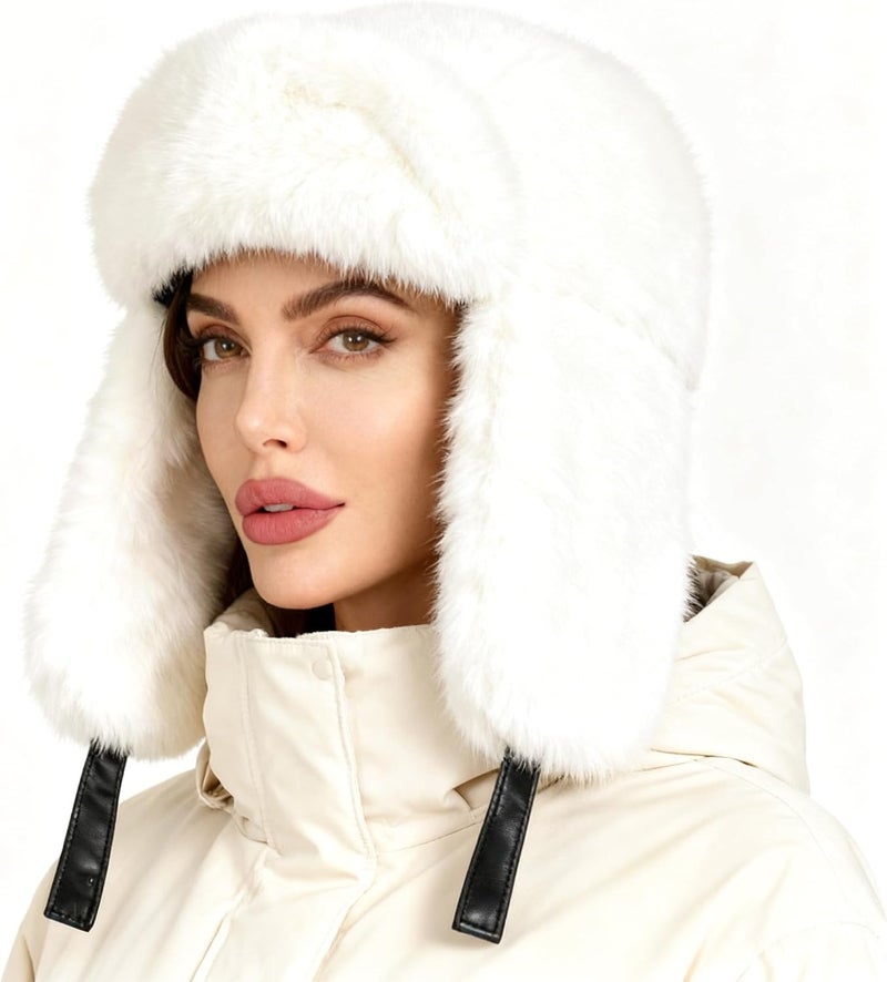Gilotop Trapper Hat with Ear Flaps - Winter Russian-Style Fur Pilot Ushanka, Windproof Skiing for Men & Women - Image 2